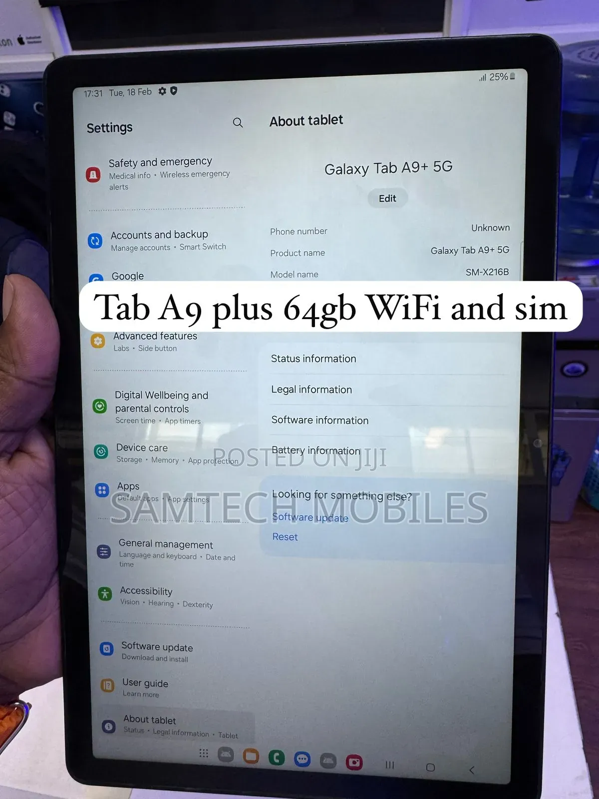 New Samsung Galaxy Tab A9+ 64 GB Black