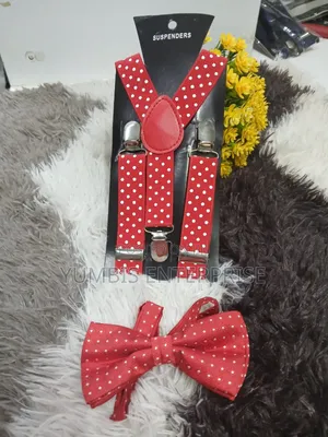 Red and White Quality Suspenders