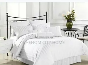 White Stripped TC Quality Bedsheet Set Available