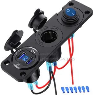 Pre-Wired USB Outlet Panel (2 USB and 1 Cigarette Lighter)