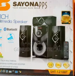 Sayona 3.1 Channel Subwoofer SHT 1217bt, 12000W P.M.P.O Ws/5