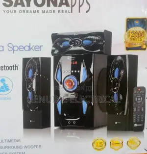 Black 3.1ch Sayona Subwoofer SHT 1217bt/ P.M.P.O Wp/6