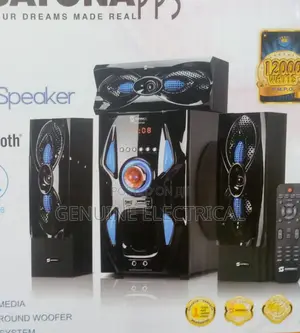 Black 3.1ch Sayona Subwoofer SHT 1217bt, 12000W P.M. Wp/6