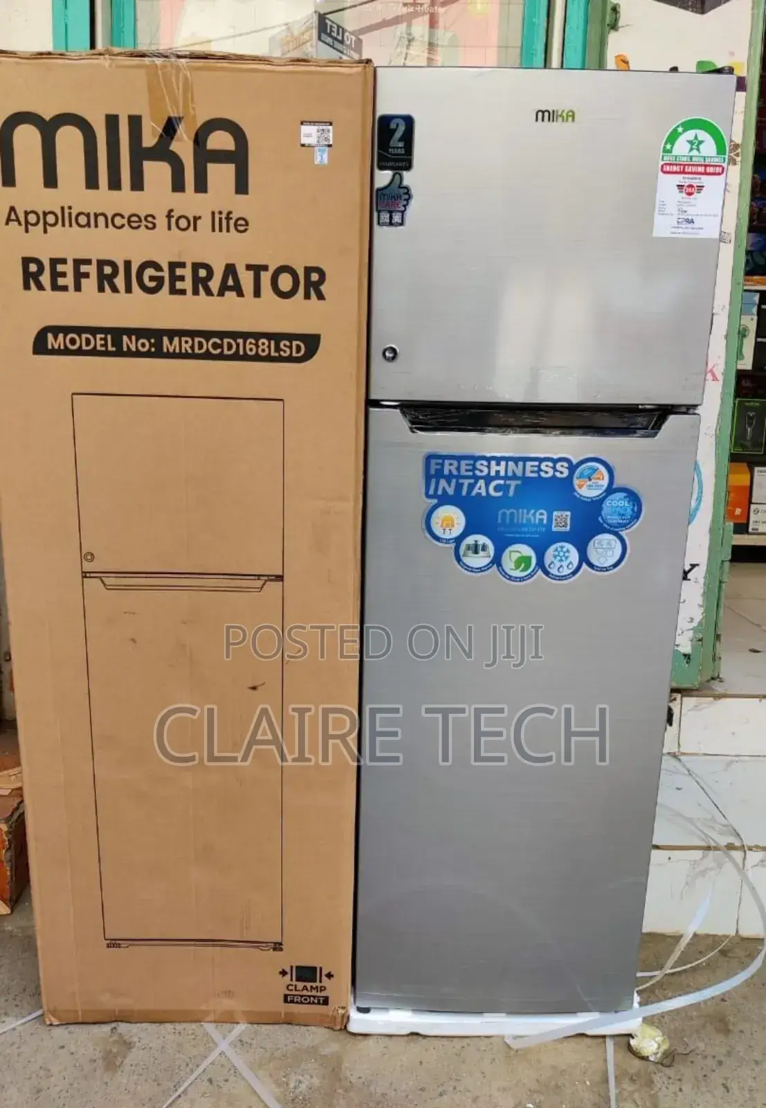Mika Double Door Refrigerator 168litres
