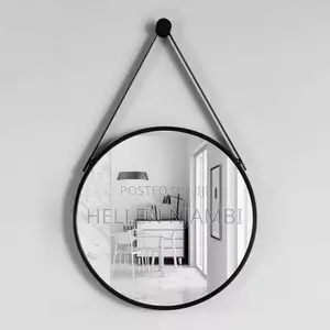 Round Hanging Mirror With a Strap