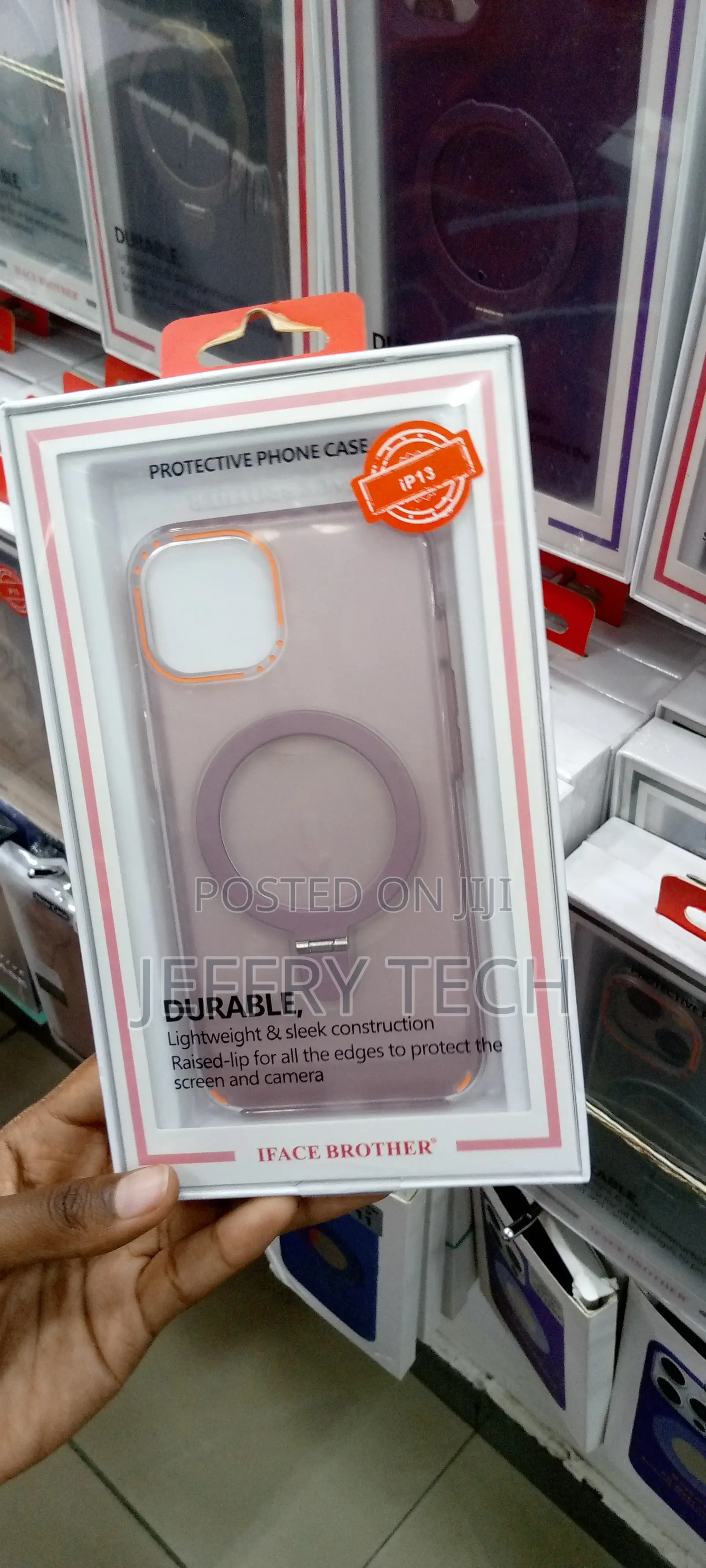 Clear Pink Magsafe Casec With Invisible Stand for iPhone 13