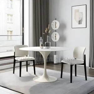 Dining Tables:Marble White Circular Tulip Dining Home Table