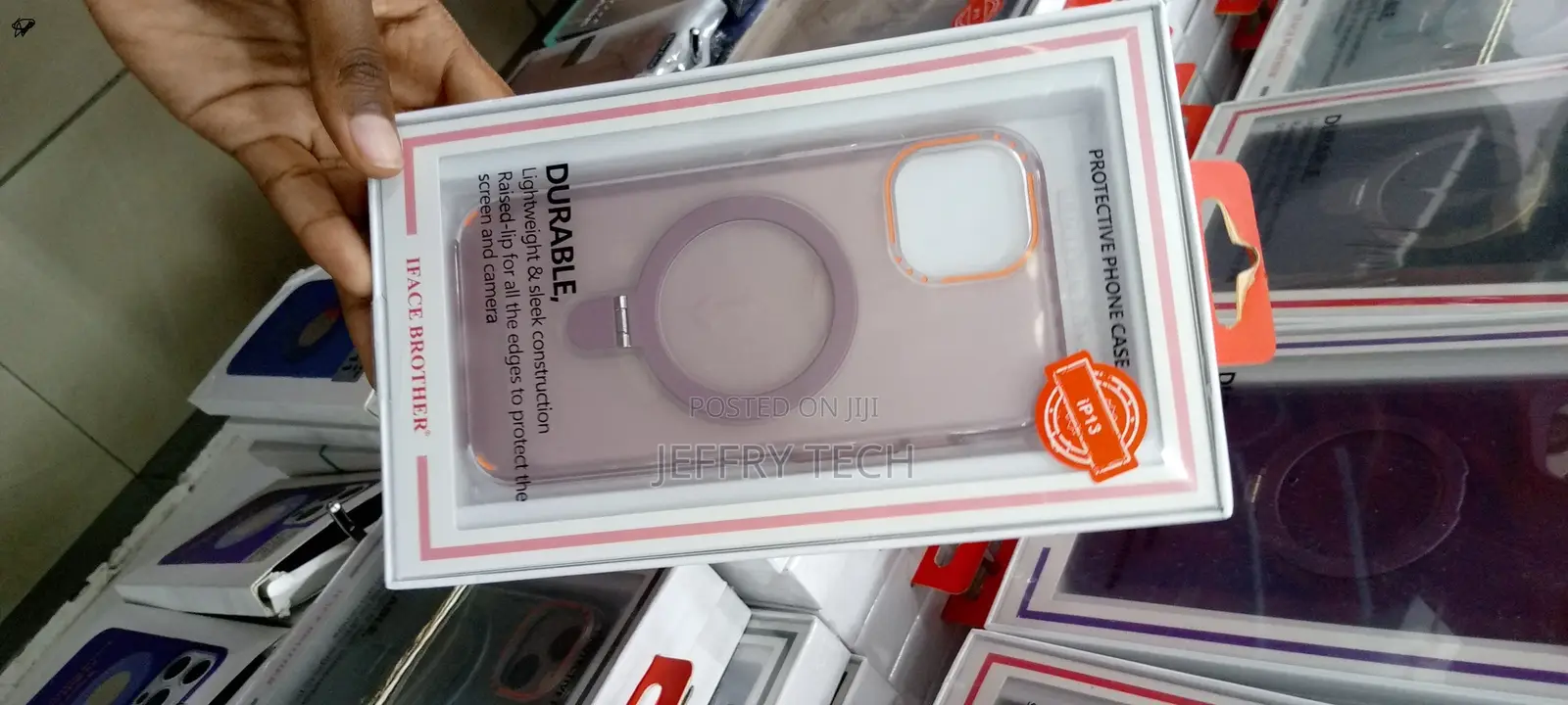 Clear Pink Magsafe Casec With Invisible Stand for iPhone 13