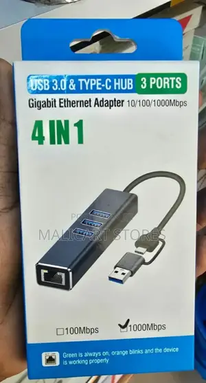 USB H Hub 4 in 1 Ethernet Adapter