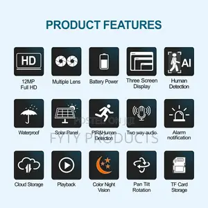 12mp Hd PTZ 4g Solar Security Camera
