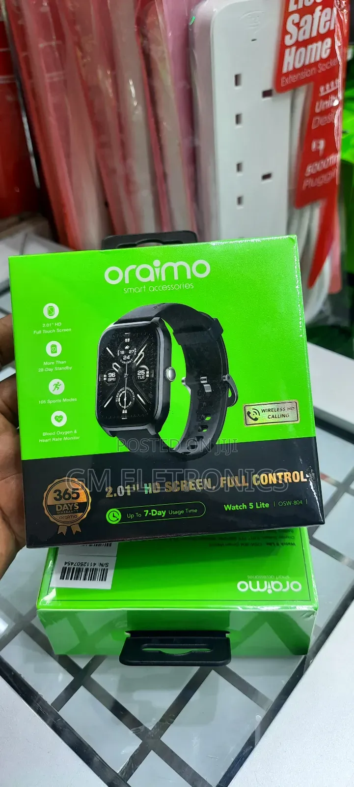 Oraimo Watch 5 Lite 2.01" HD IP68 Smart Watch.