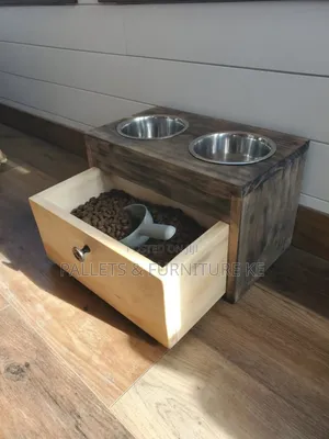 Dog Bowl Stand With A Drawer