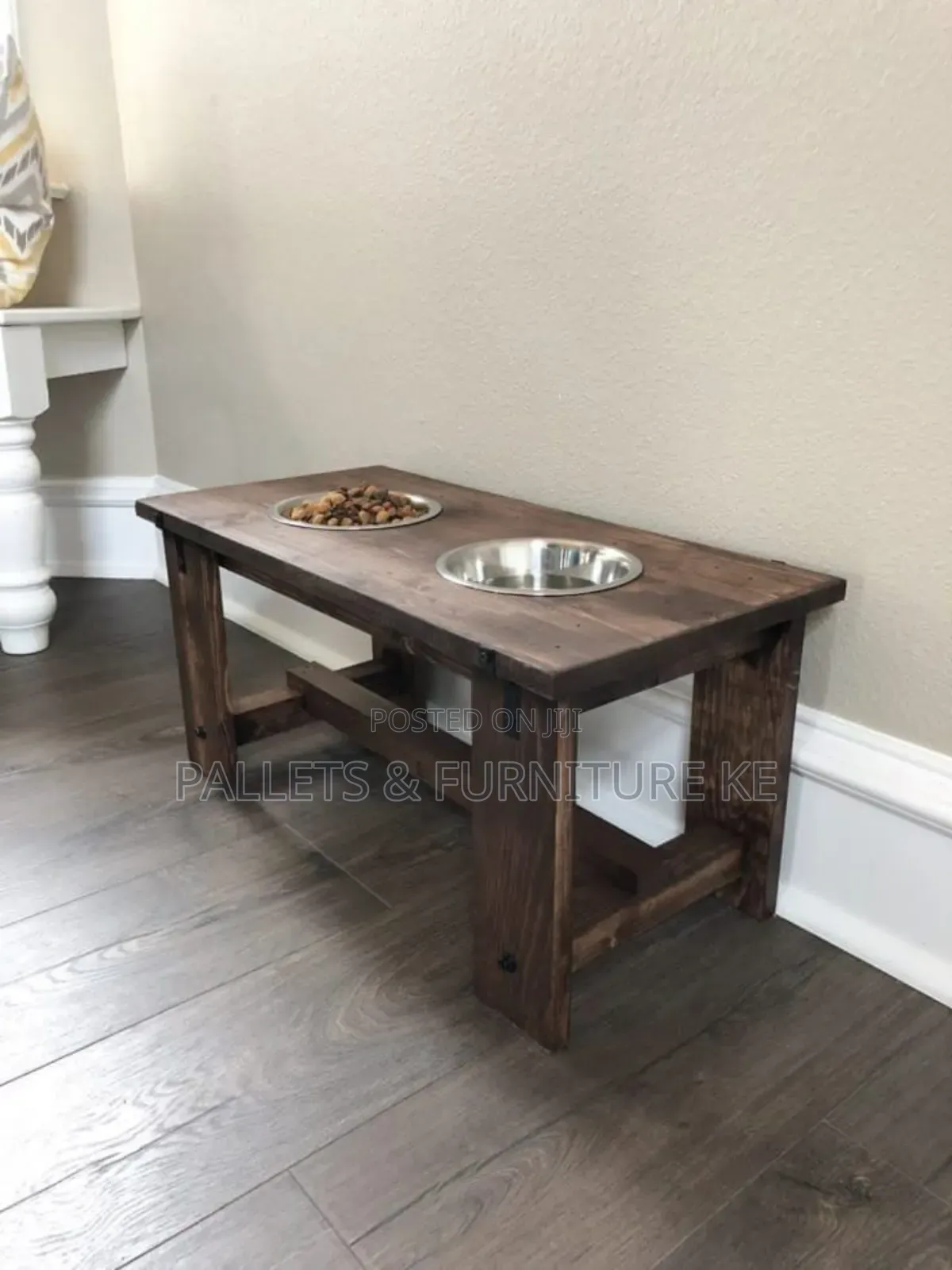 Wooden Dog Bowl Stand