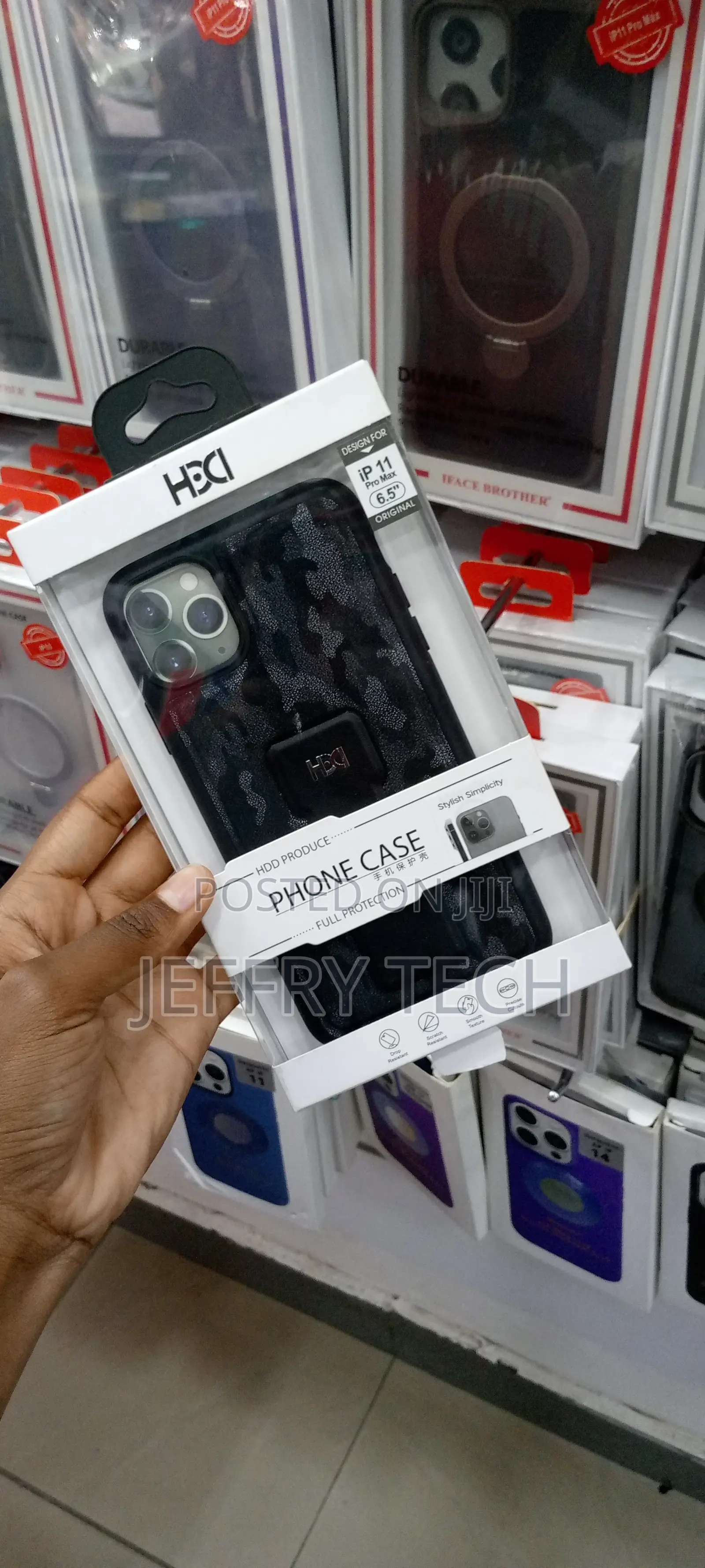 iPhone 11 Letter Adjustable Wrist Strap Case -Black Slim