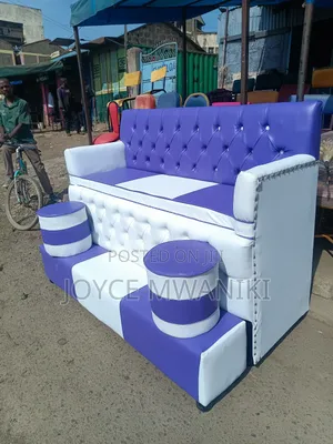 Pedicure Purple, White 3 Seater 