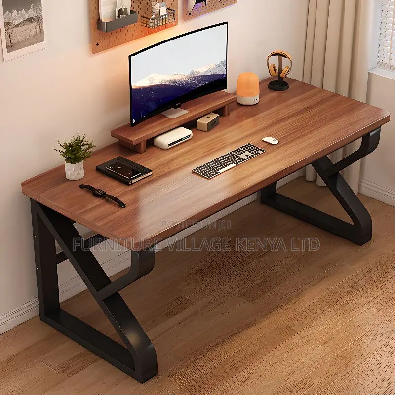 Simplistic Rectangle Lumber Grey Writing Table