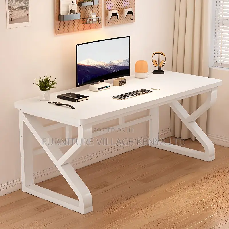 Simplistic Rectangle Lumber Grey Writing Table