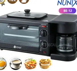 Nunix 3 in 1 Breakfast Maker; Toaster,Oven, Coffee N/O