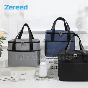 Lunch Bag. Blue Black Grey