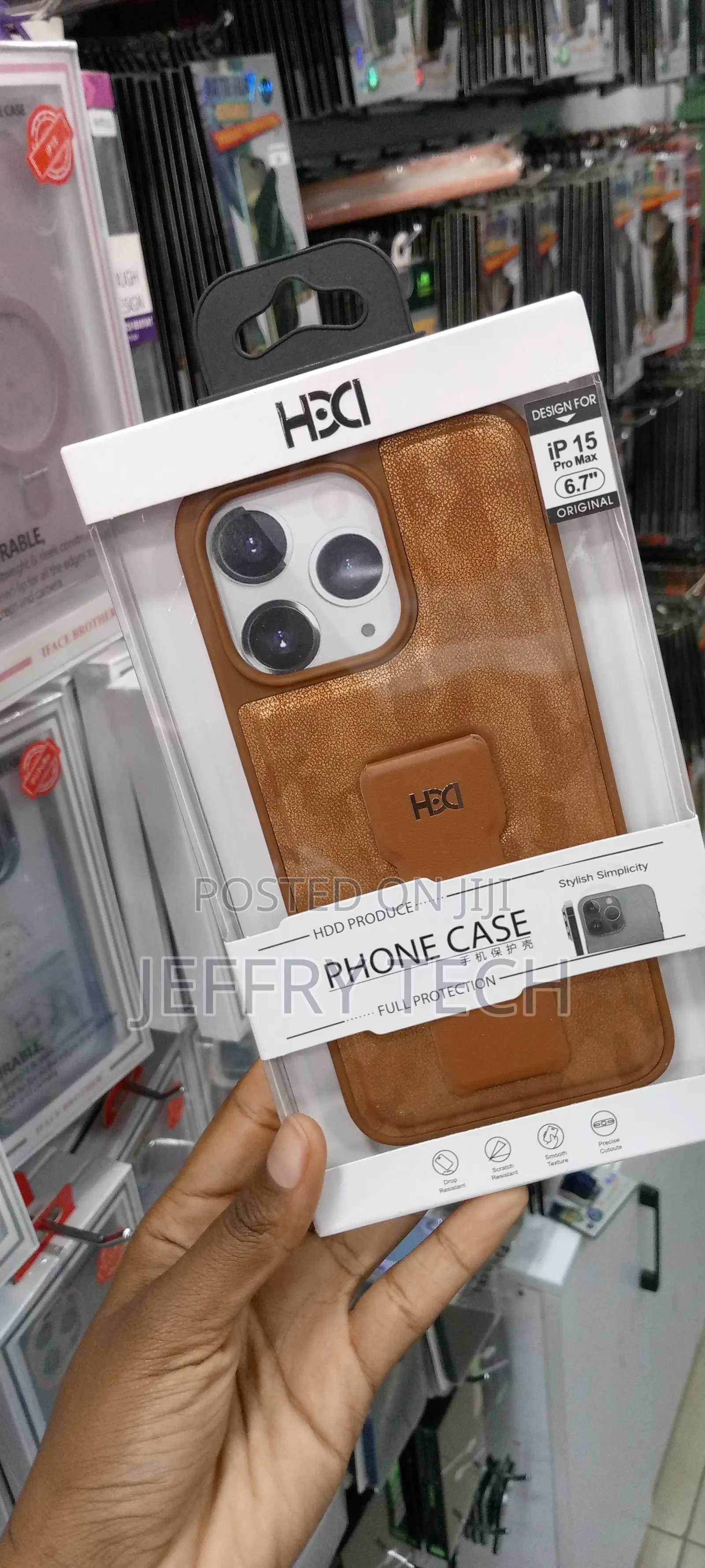 iPhone 15 Pro Max Adjustable Wristband Strap Case-Brown