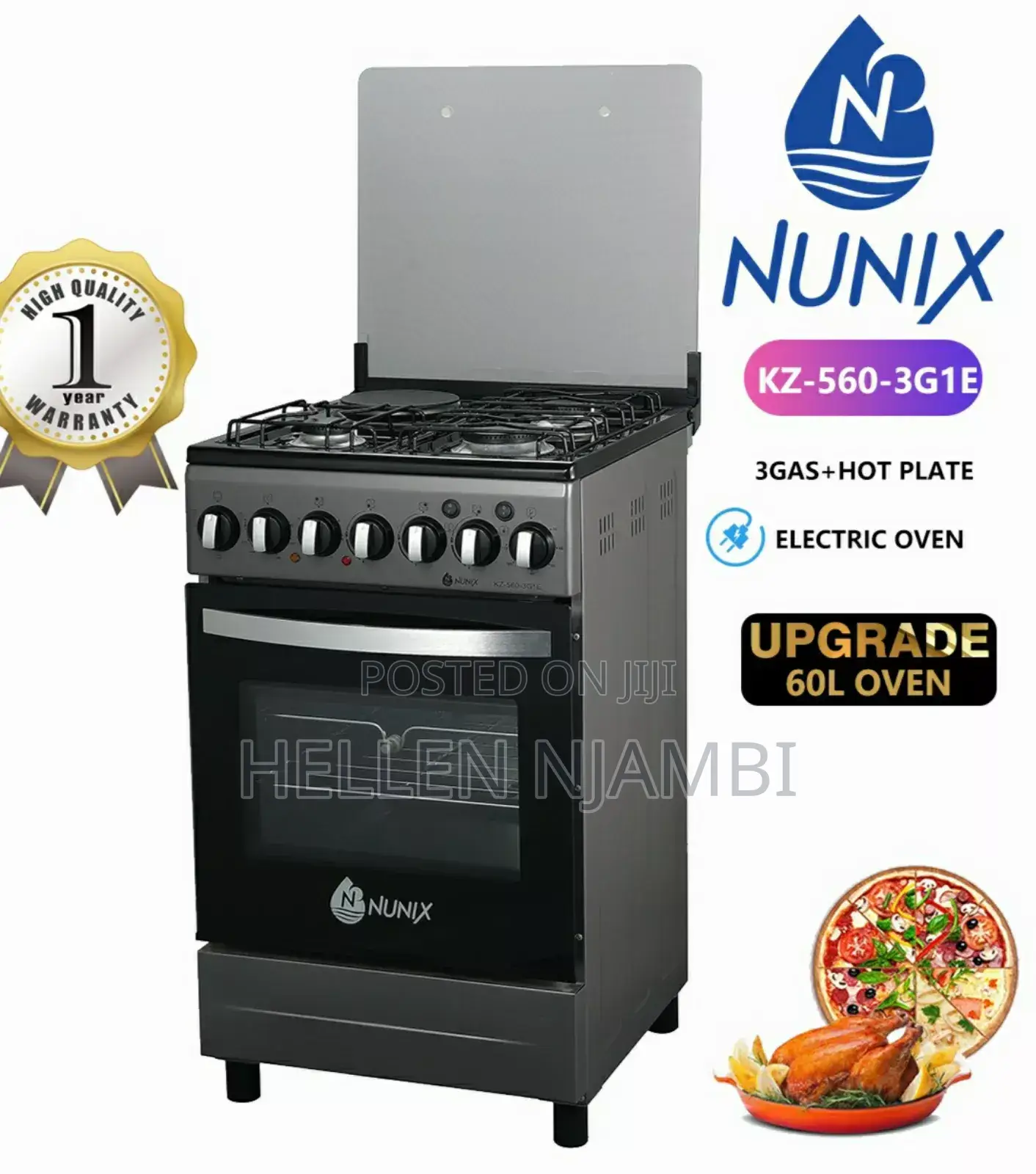 Nunix 3G+1E Standing Cooker