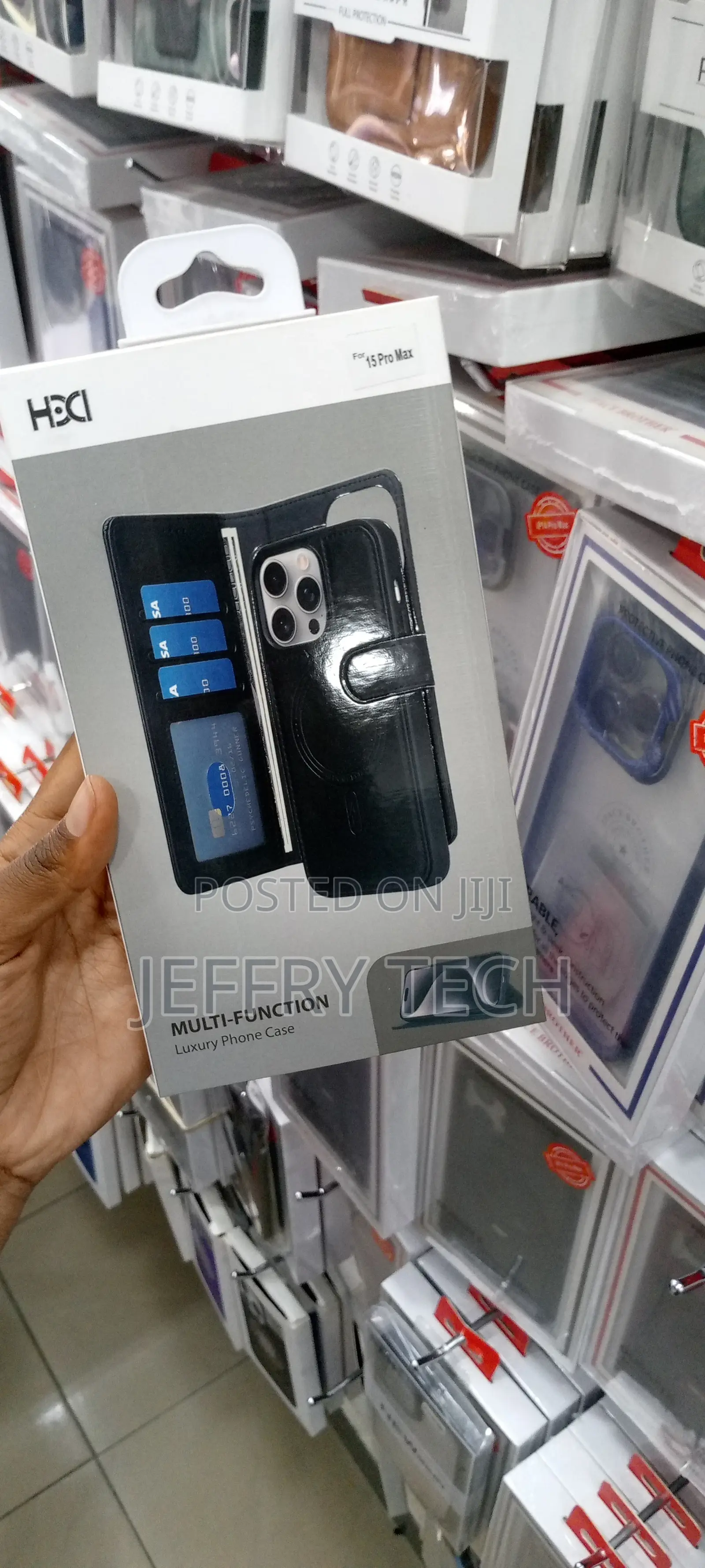 Multi-Function iPhone 15 Pro Max Leather Flip Card Slot Case