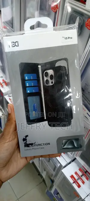 iPhone 15 Pro , Multi-Function 2in1 Flip Shockproof Case