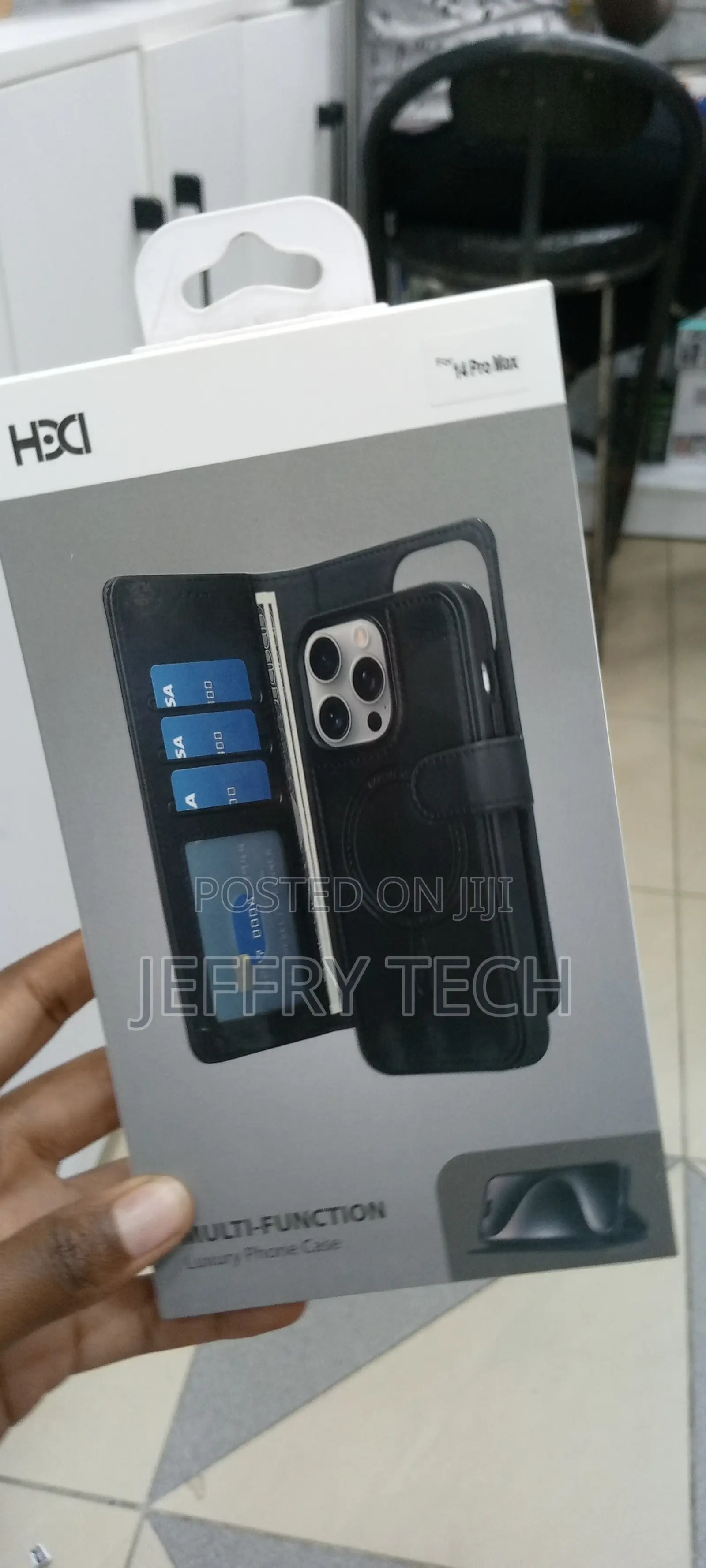 iPhone 14 Pro Max Flip Multi-Function Leather Case-Blue