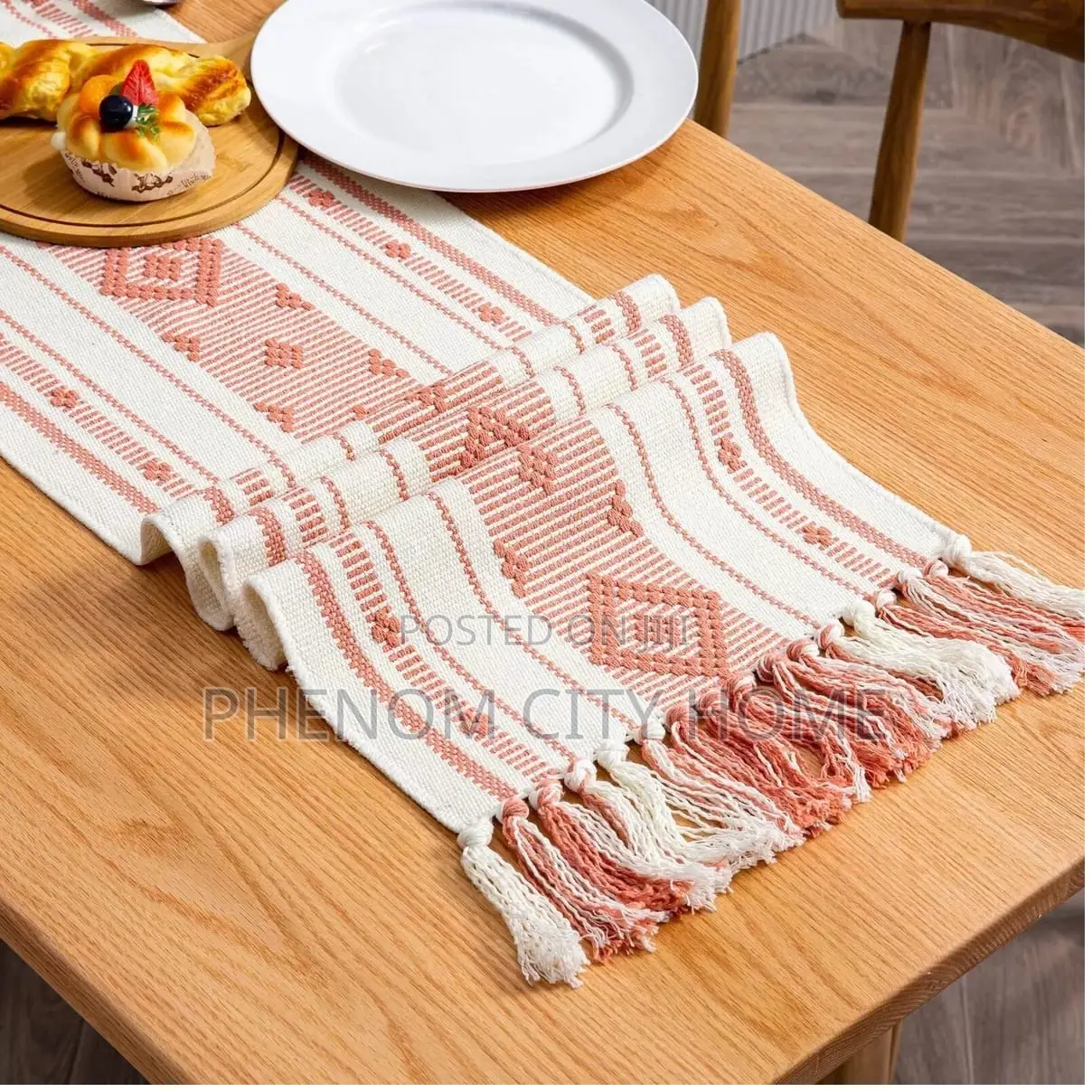 Burnt Orange Hue Wooven Table Runner Available