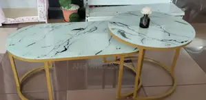 White Marble Coffee Table(GLASS EFFECT )