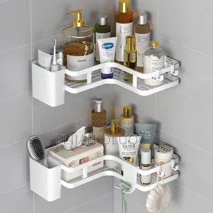 2 PCS Bathroom Shower Caddy With Toothbrush Holder