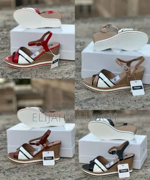 High Quality Wetlook Open Anklestrap WEDGE ( Dune)*