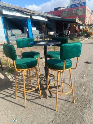 High Bar Set or Counter Set, Emarld Green Stools 