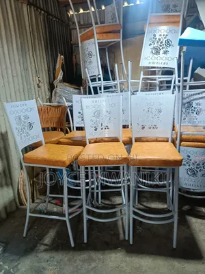 High Bar Chairs, Powder Coated Antique White ,