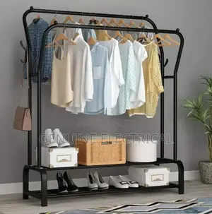 Standing Double Pole Clothing Rack,Shoes Rack S9