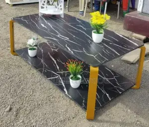 Black Executive MDF Marble Table Bm4