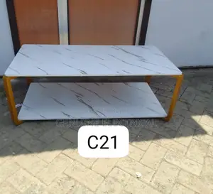 White MDF Marble Effect Table Wm4