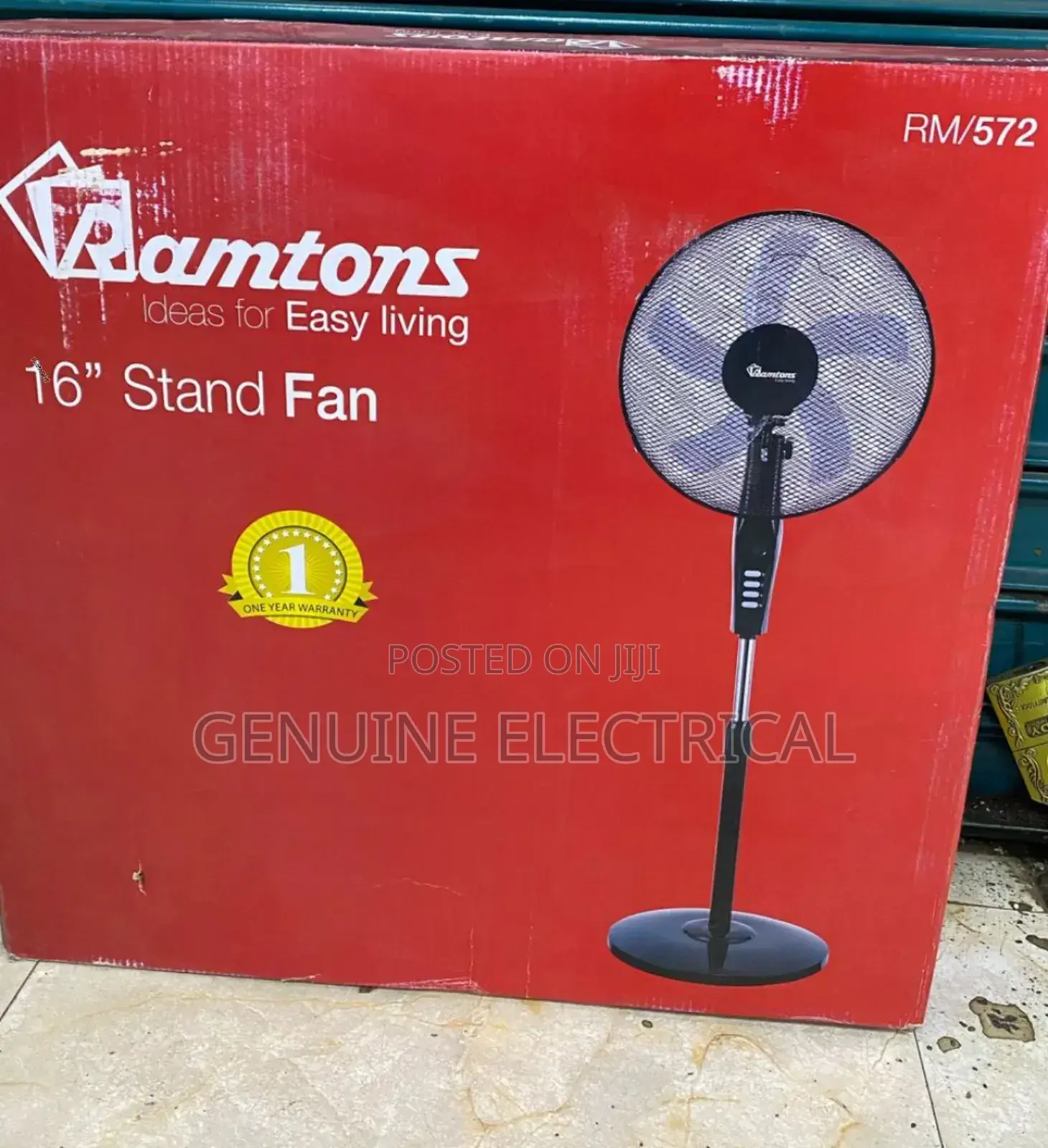 Ramtons Rm/572 - Black Stand Fan - 3 Speed Rf-3s