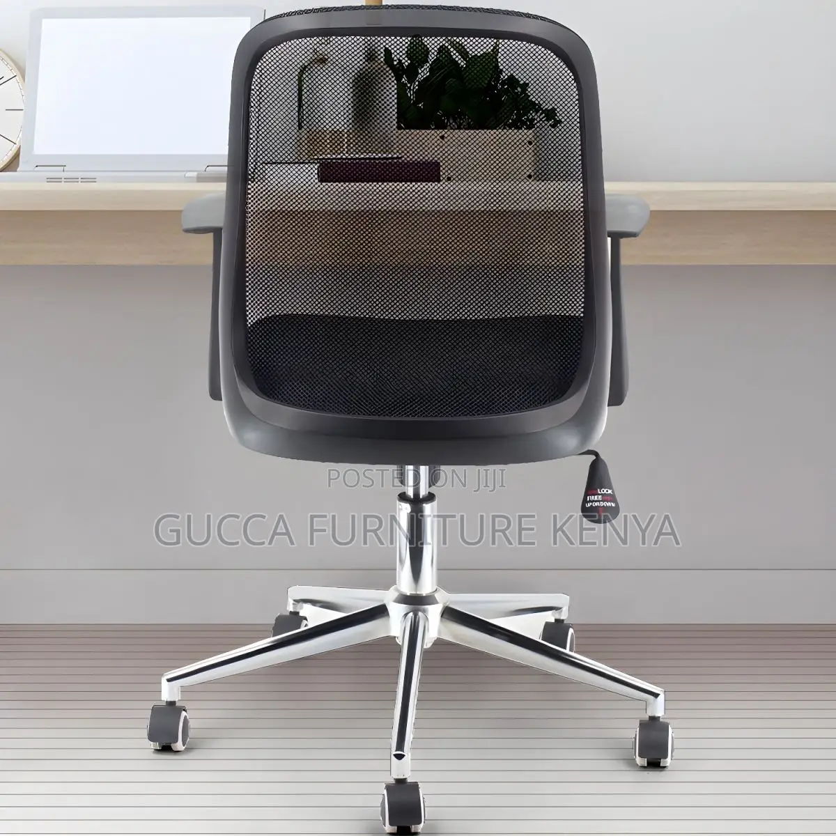 Office Chairs:Modern Office Chair Fixed Arms Mesh Shell Back