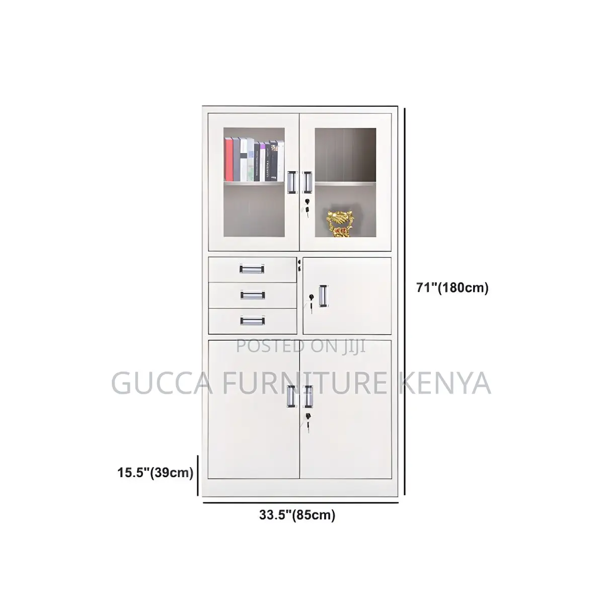 Cabinets:2-Door Metal Frame Solid File Cabinet With Safe