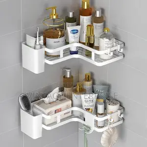 2pcs Bathroom Shower Caddy With Toothbrush Holder