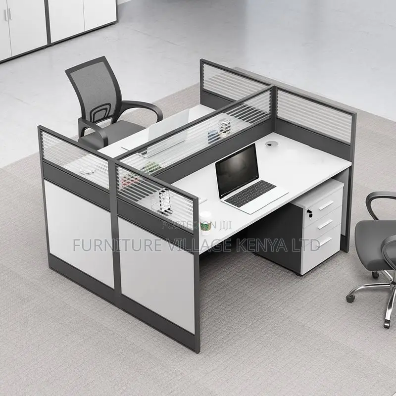 Office Workstations; Two Way Modular Office Desk (White)