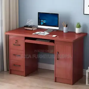 Office Tables:120cm Pedestal Base Executive Mahogany Table