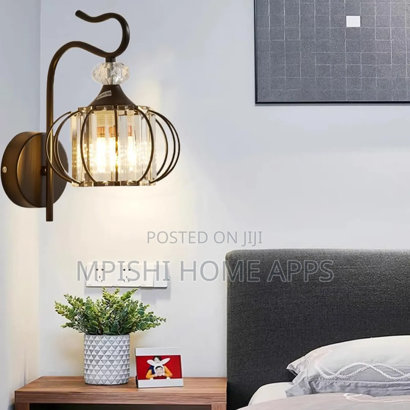 Crystal Wall Light Black