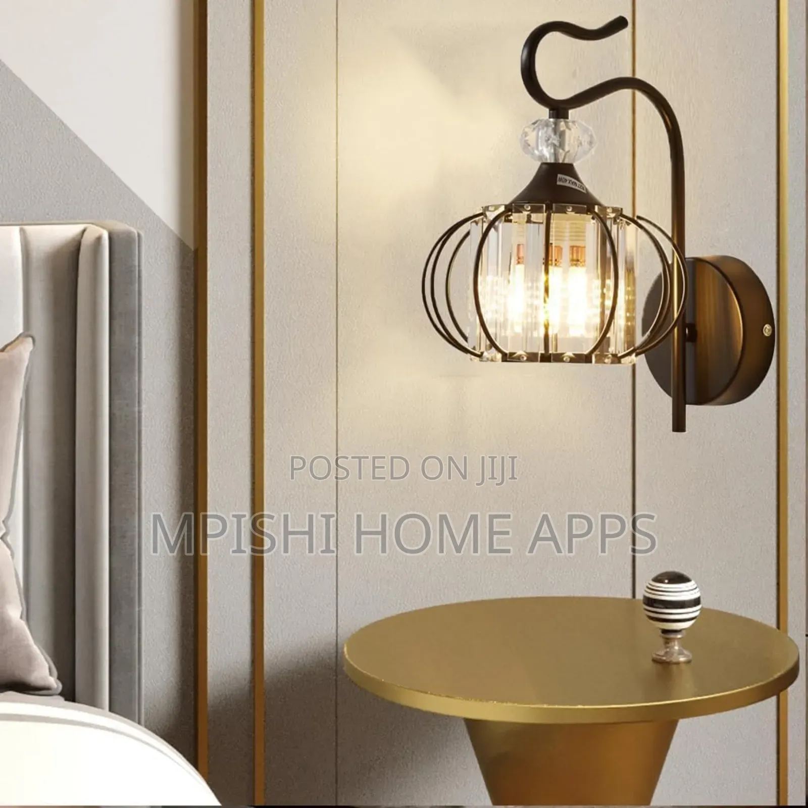 Crystal Wall Light Black