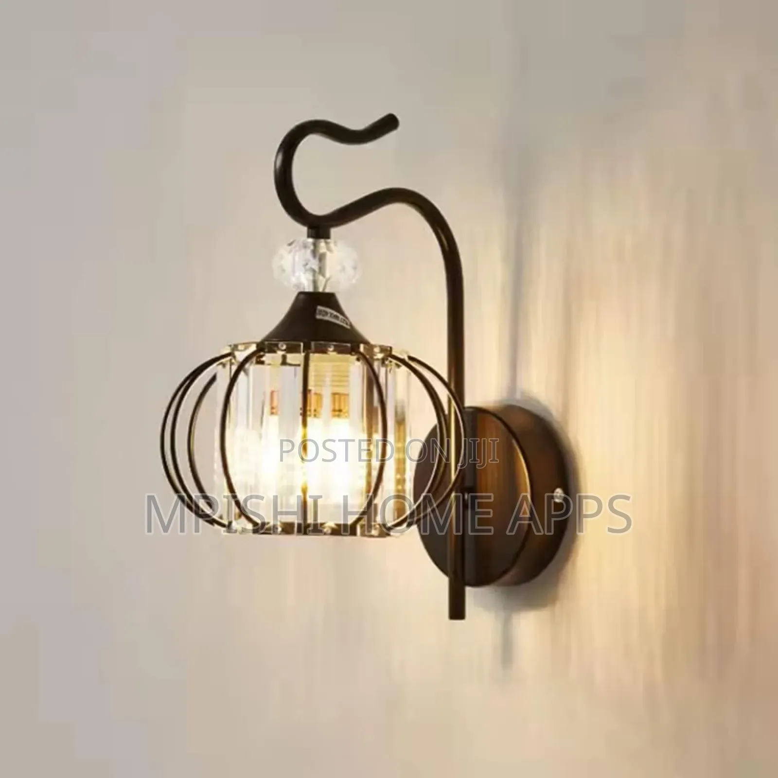 Crystal Wall Light Black