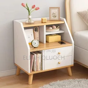 Bedside Table With Compartments And Two Drawers