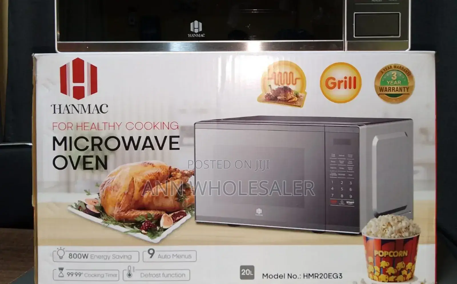Silver Hanmac 20litres Digital Plus Grill Microwave Oven H10