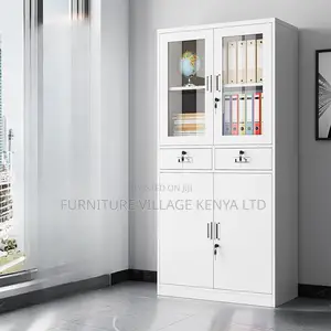 Office Cabinets; Half-Glass Steel Storage Cabinet