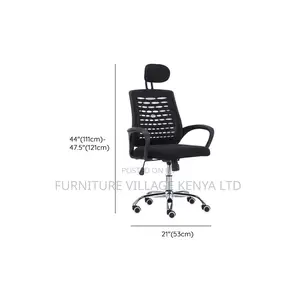 Mesh Study Chair With Lumbar Support, Headrest